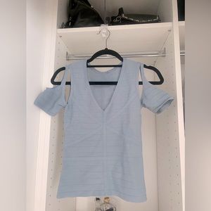 Vneck cutout sleeve bandage top